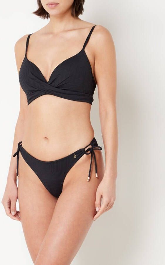 Beachlife Black Swirl bikinislip met structuur online kopen