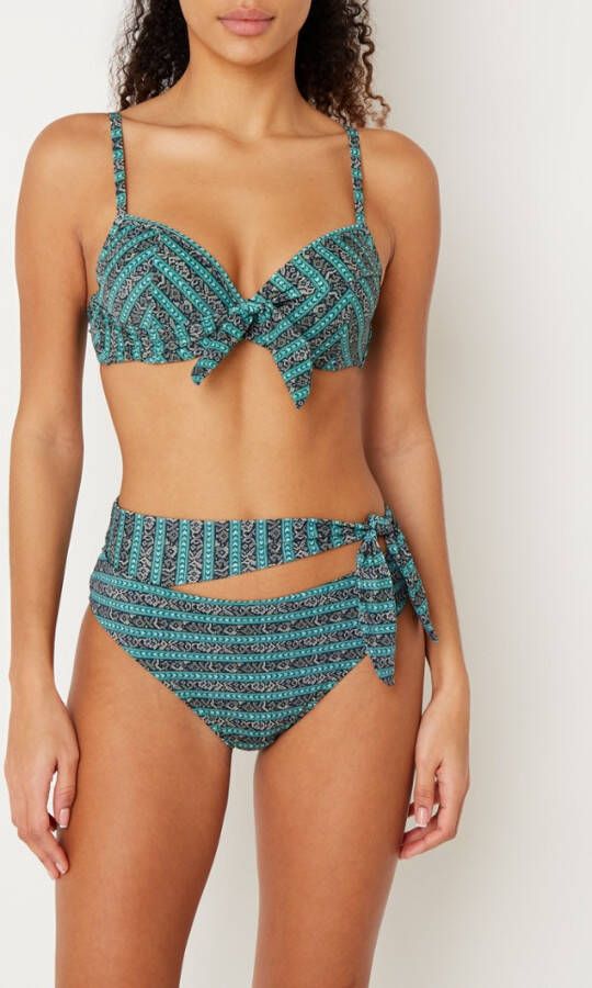 Marlies | dekkers Bepali voorgevormde push up bikinitop met strikdetail en print online kopen