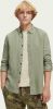 Scotch & Soda Linen shirt with sleeve roll up army online kopen