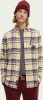 Scotch & Soda Beige Casual Overhemd Regular Fit Mid weight Brused Flannel Check Shirt online kopen